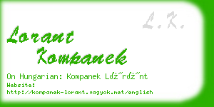 lorant kompanek business card